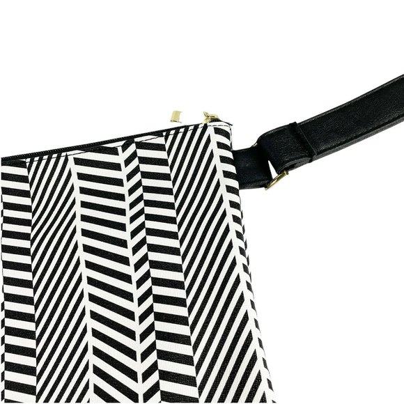 bebe Black and White Geometric Clutch - Picture 4 of 4